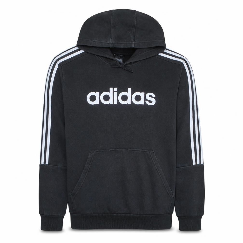 Adidas Mens Black XL Pullover Hoodie with Logo Print