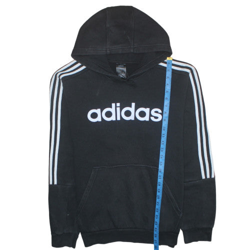 Adidas Mens Black XL Pullover Hoodie with Logo Print