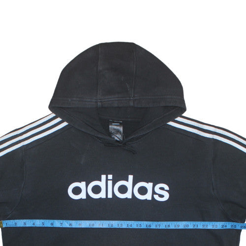 Adidas Mens Black XL Pullover Hoodie with Logo Print