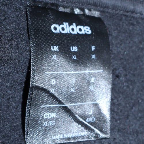 Adidas Mens Black XL Pullover Hoodie with Logo Print