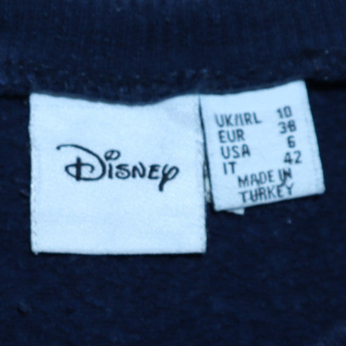 Disney Women Navy Blue Stitch Sweatshirt UK 10 Pullover Crew Neck