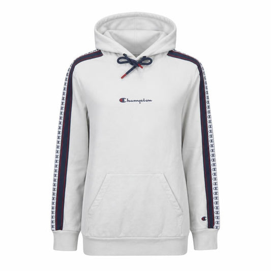 Champion Men's White Pullover Hoodie Medium Logo Stripe