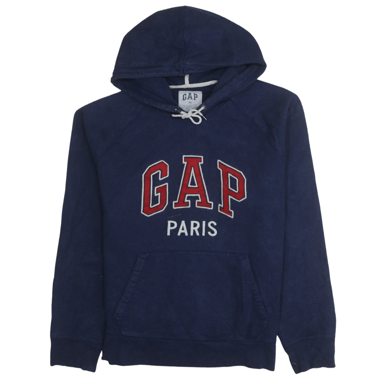 GAP Men's Blue Paris Pullover Hoodie XL Embroidered Logo Sweatshirt