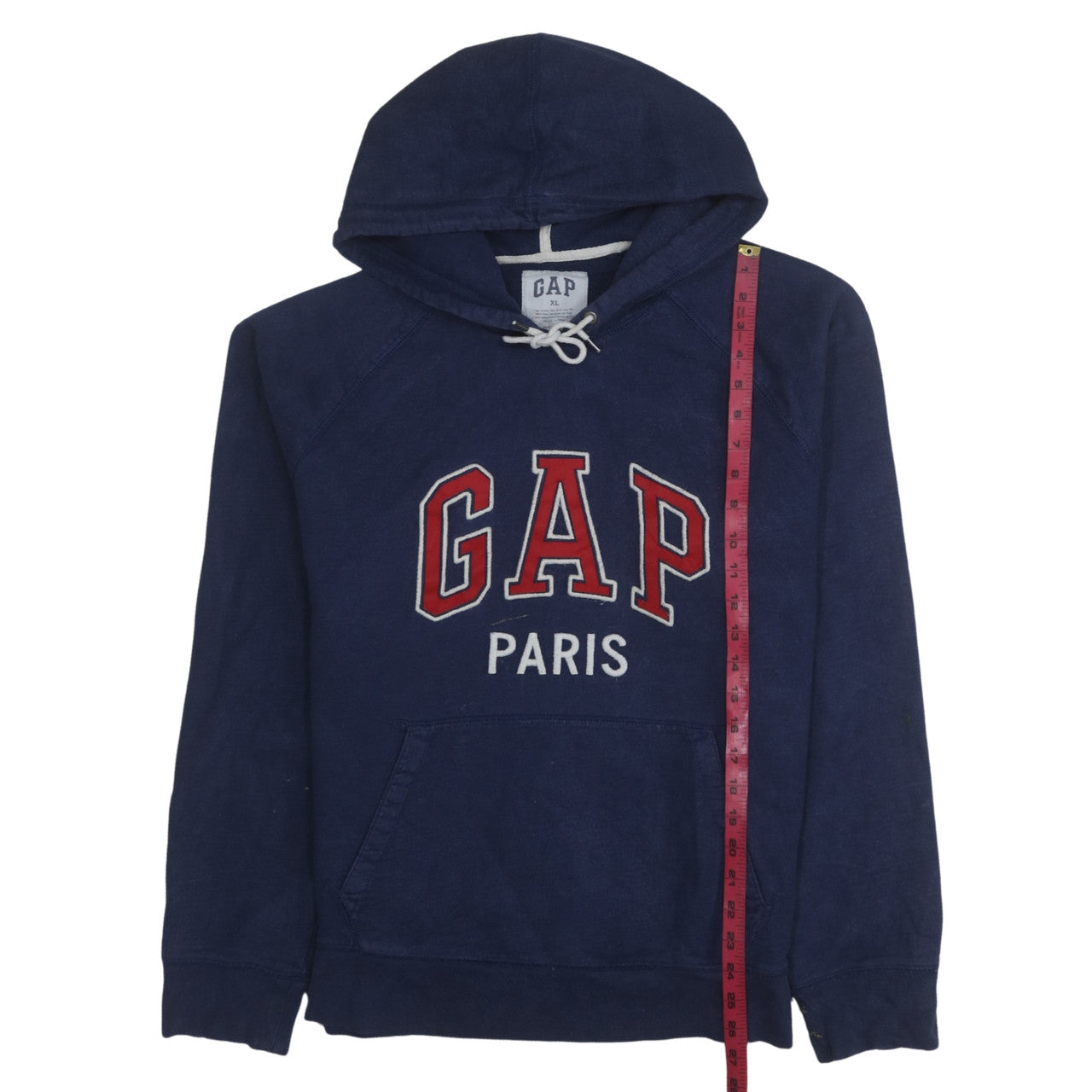 GAP Men's Blue Paris Pullover Hoodie XL Embroidered Logo Sweatshirt