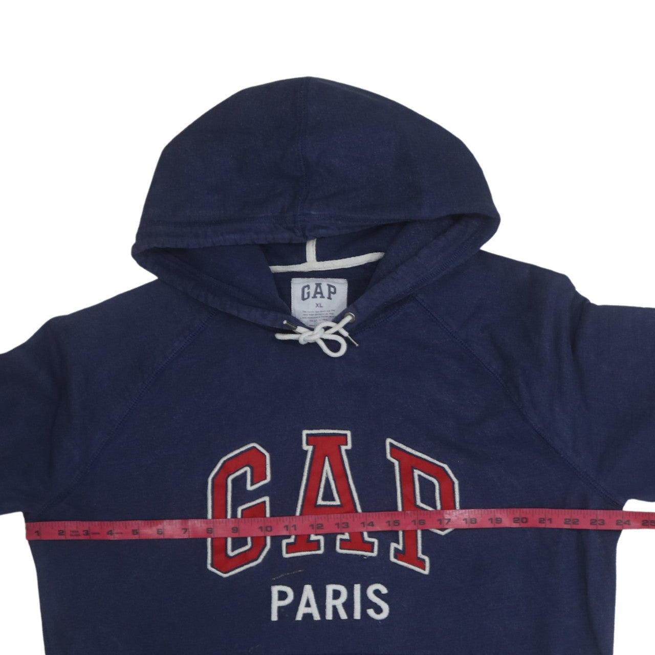 GAP Men's Blue Paris Pullover Hoodie XL Embroidered Logo Sweatshirt