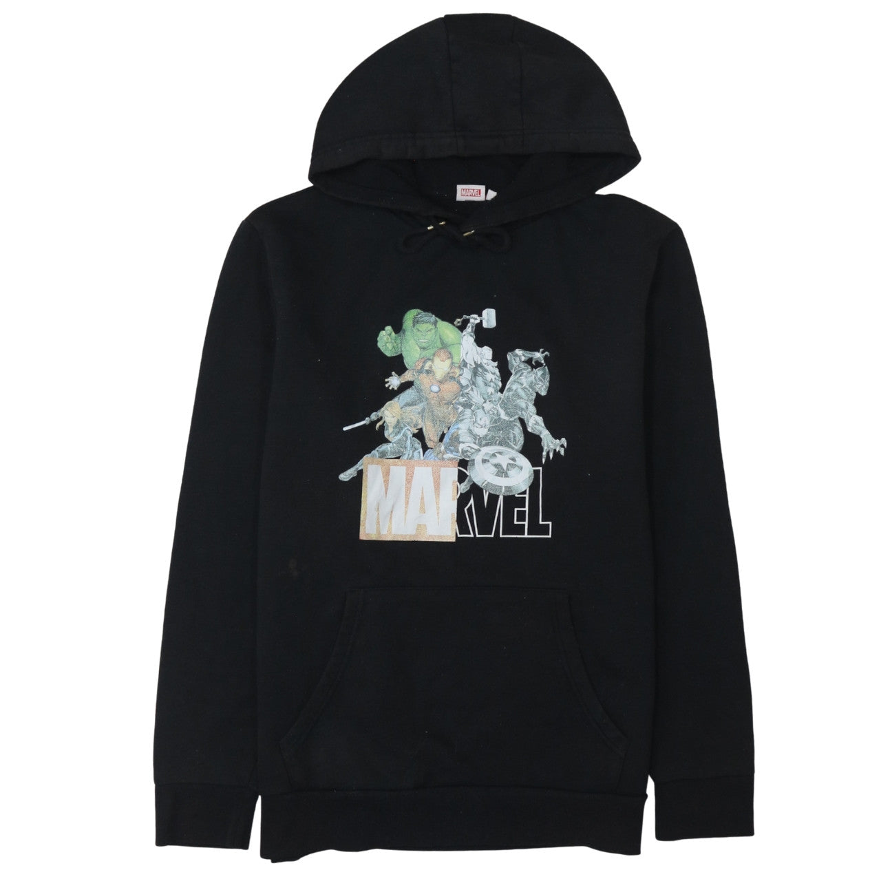 Marvel Men's Black XL Pullover Hoodie with Logo Graphic Print