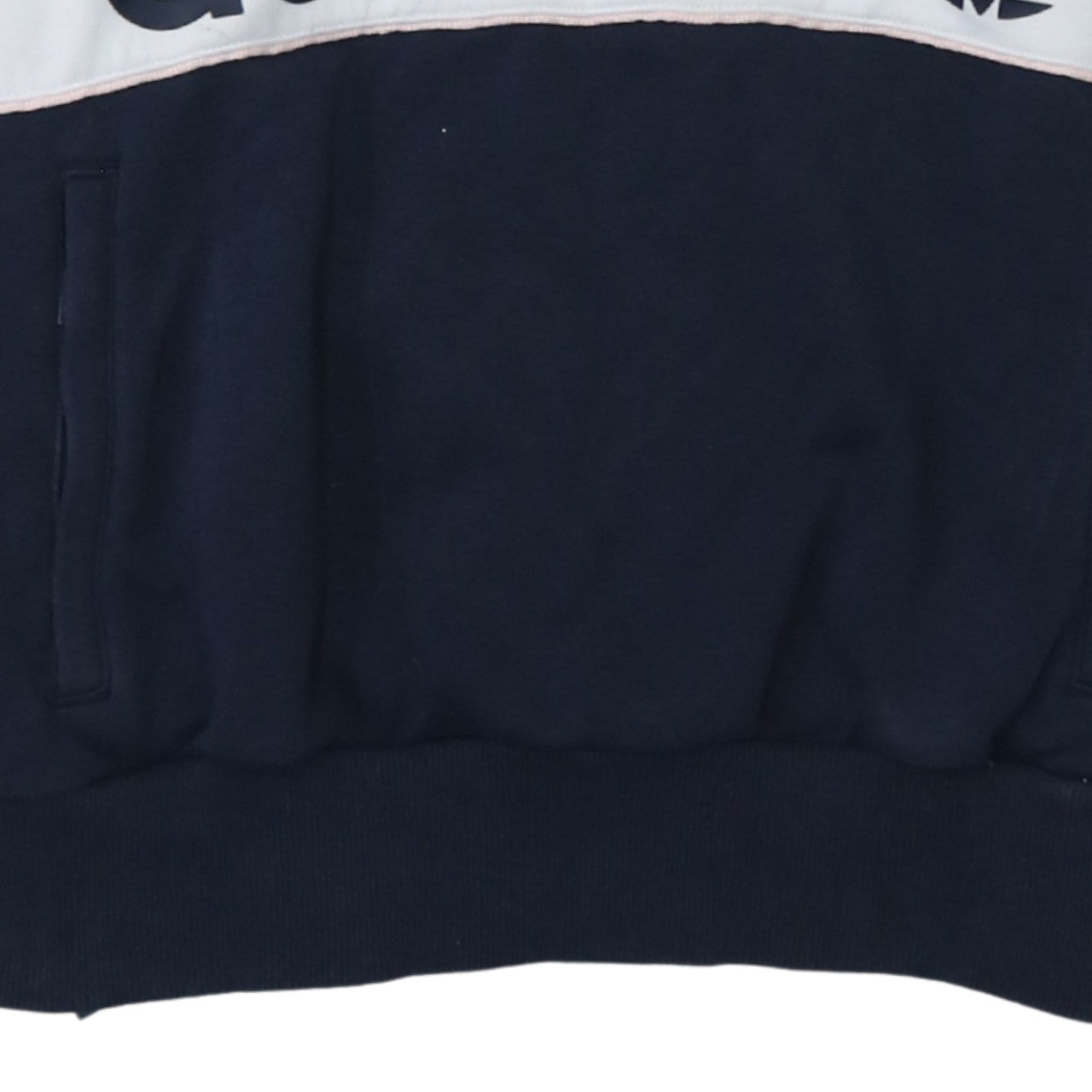 Adidas Womens Navy Blue 1/2 Zip Hooded Sweatshirt Size L