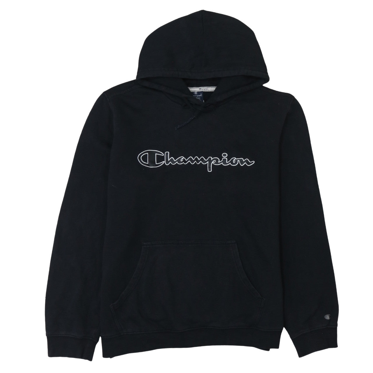 Champion Men's Black XL Pullover Hoodie with Logo Embroidery