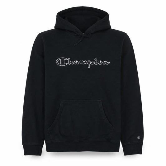 Champion Men's Black XL Pullover Hoodie with Logo Embroidery