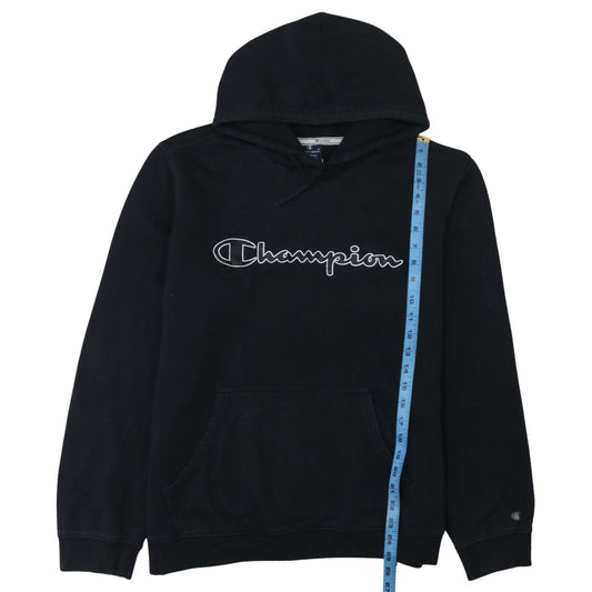 Champion Men's Black XL Pullover Hoodie with Logo Embroidery