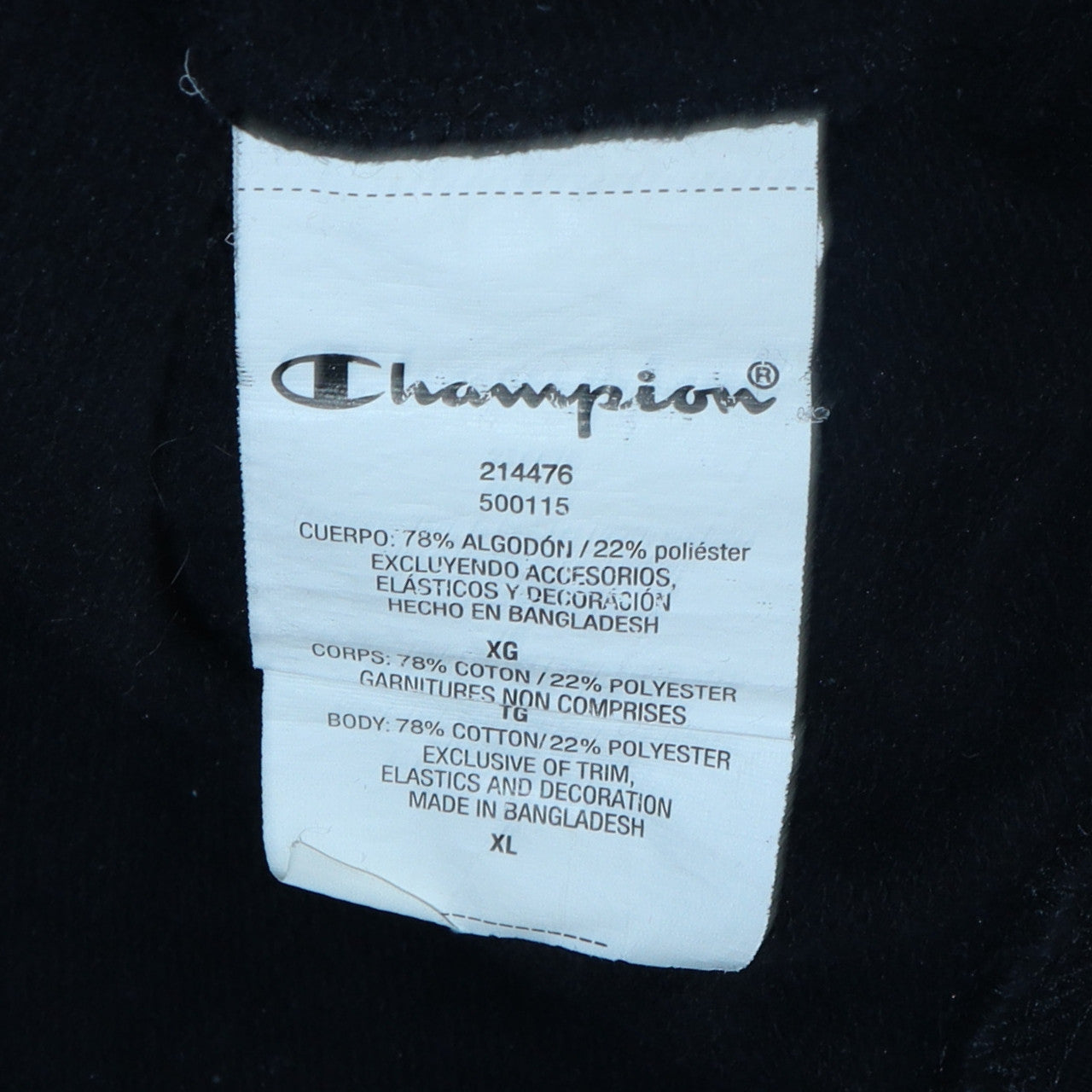 Champion Men's Black XL Pullover Hoodie with Logo Embroidery