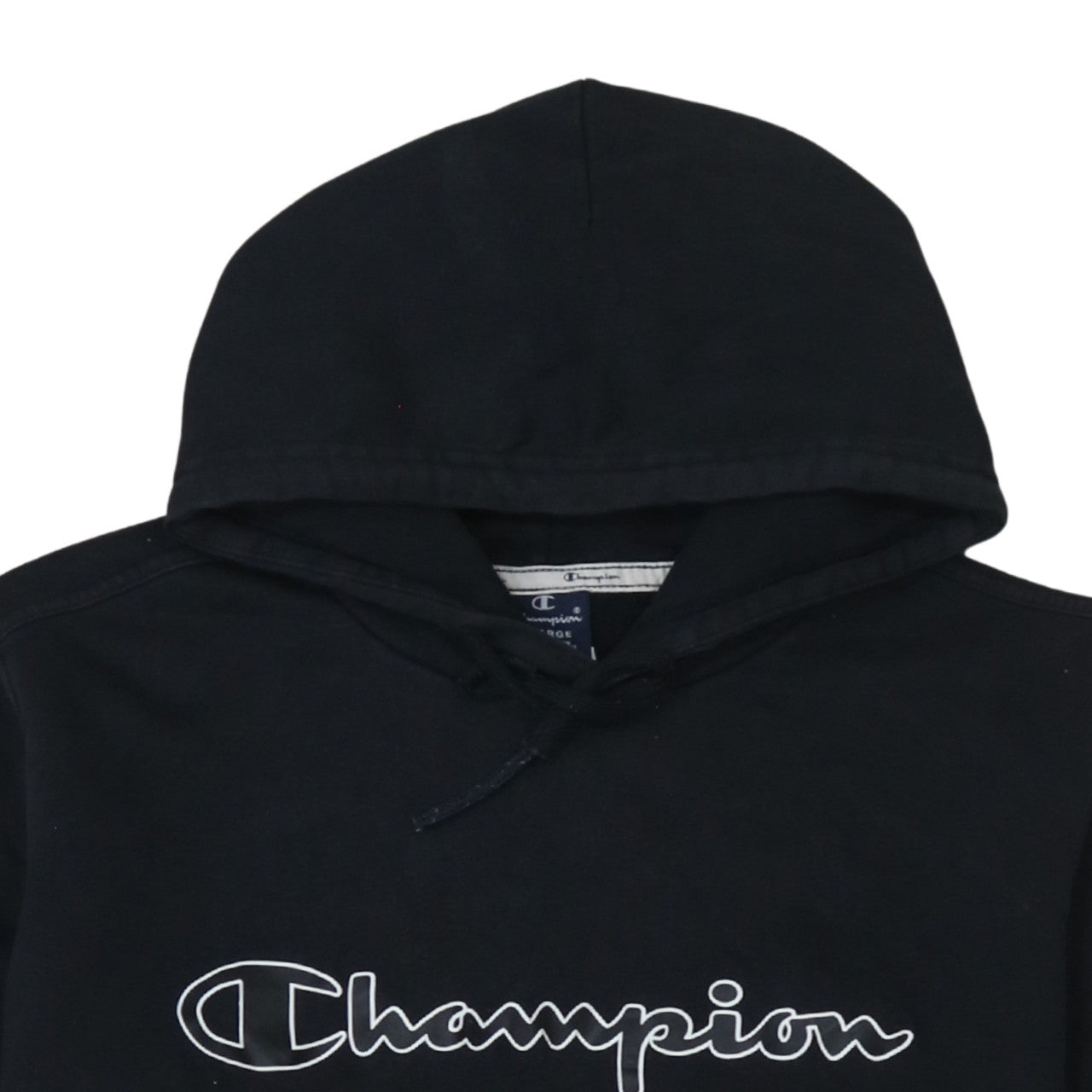 Champion Men's Black XL Pullover Hoodie with Logo Embroidery
