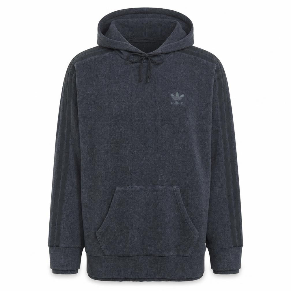 Adidas Men Grey Pullover Hoodie Size L Knit Sports Style