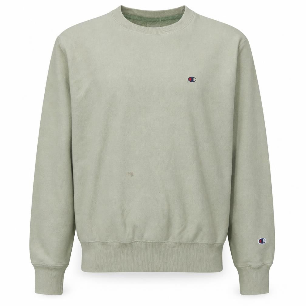 Champion Men's Green Crew Neck Pullover Sweatshirt Medium