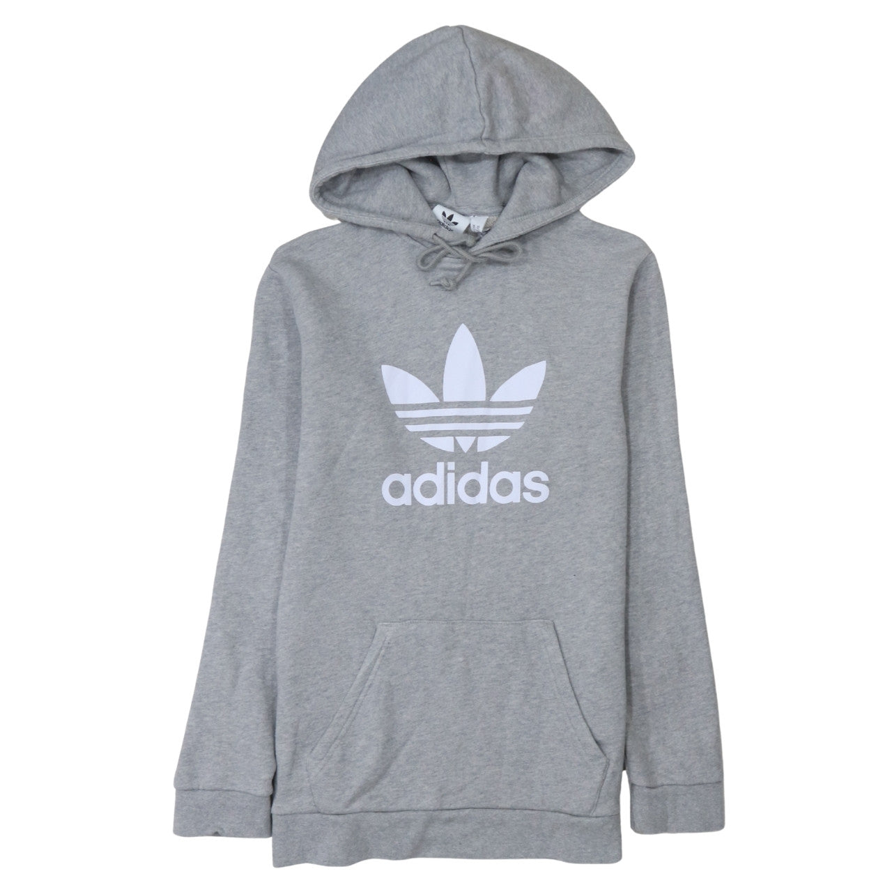 Adidas Mens Grey Pullover Hoodie XS Regular Fit Logo Sweatshirt