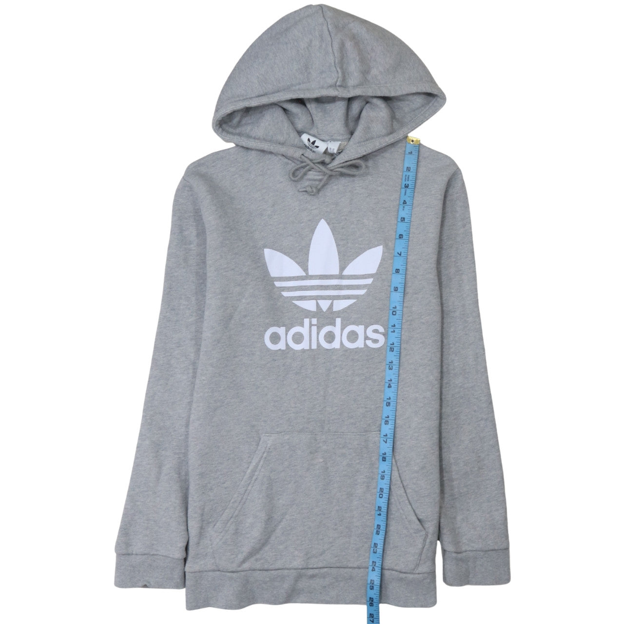 Adidas Mens Grey Pullover Hoodie XS Regular Fit Logo Sweatshirt
