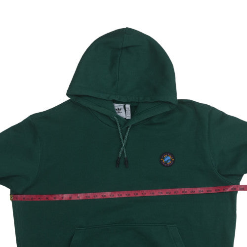 Adidas Men's Green 2XL Pullover Hoodie with Logo and Pockets