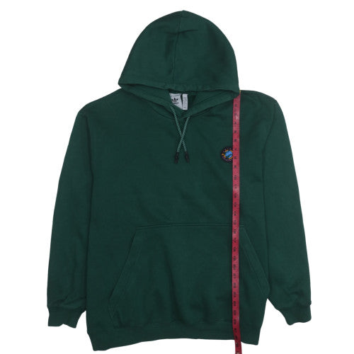 Adidas Men's Green 2XL Pullover Hoodie with Logo and Pockets