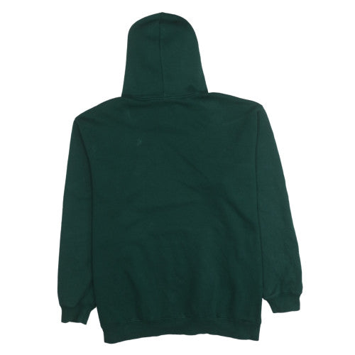 Adidas Men's Green 2XL Pullover Hoodie with Logo and Pockets