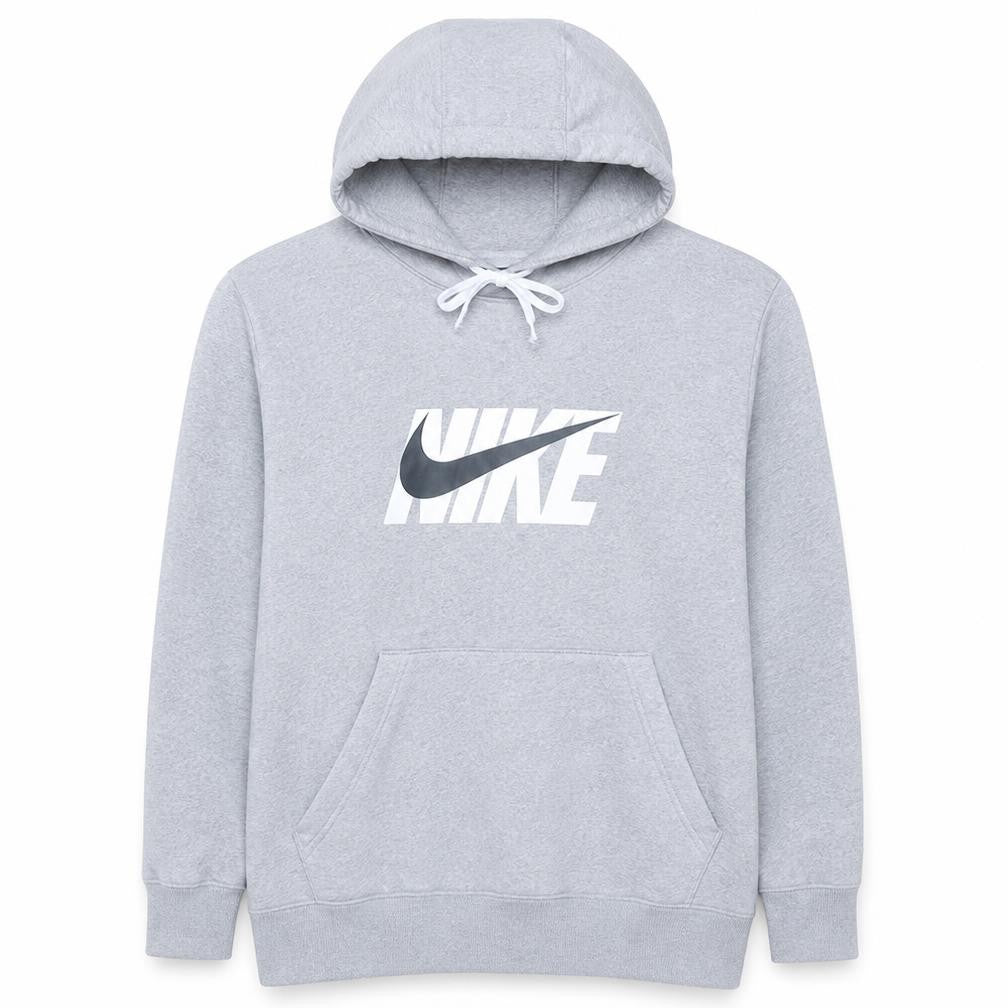 Nike Mens Grey Pullover Hoodie L Sports Fleece Sweatshirt