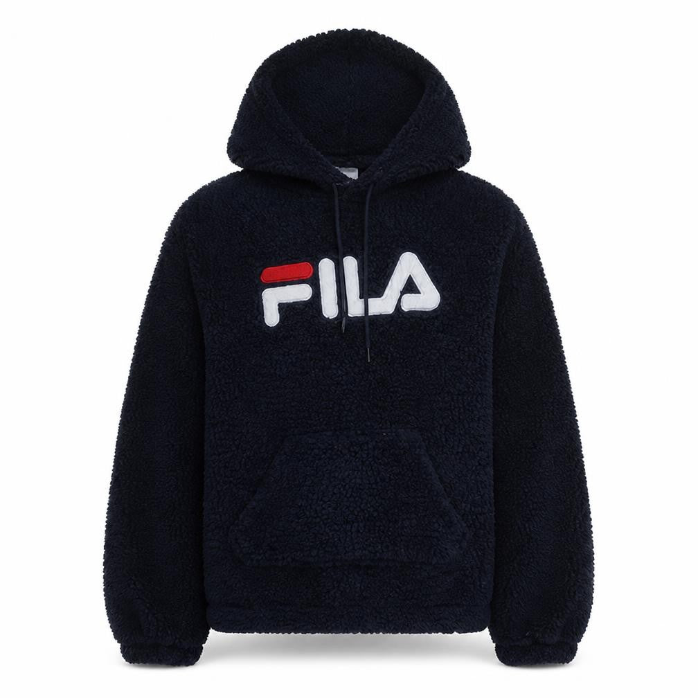 FILA Men's Blue Fleece Pullover Hoodie Size M Logo Sportswear