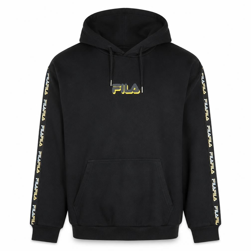 Fila Men's Black Pullover Hoodie L Logo Fleece Sportswear