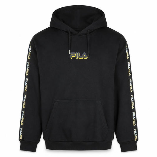 Fila Men's Black Pullover Hoodie L Logo Fleece Sportswear