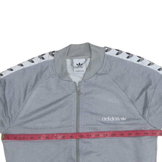 Adidas Mens Grey Full Zip Sweatshirt Small Logo Sports Jacket