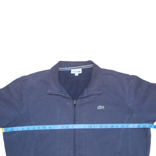 Lacoste Men’s Blue Full Zip Sweatshirt 2XL Logo Collared Fleece