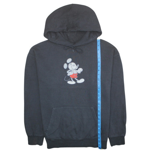 Disney Mickey Mouse Black Hoodie Women's L Pullover Fleece Sweatshirt