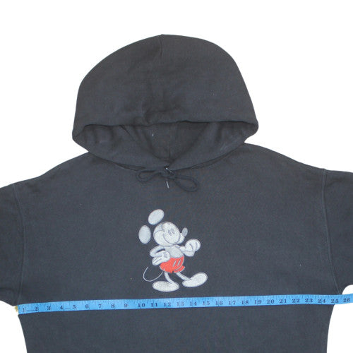 Disney Mickey Mouse Black Hoodie Women's L Pullover Fleece Sweatshirt