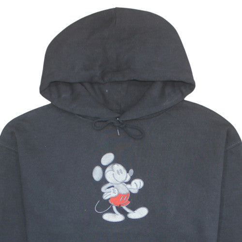 Disney Mickey Mouse Black Hoodie Women's L Pullover Fleece Sweatshirt