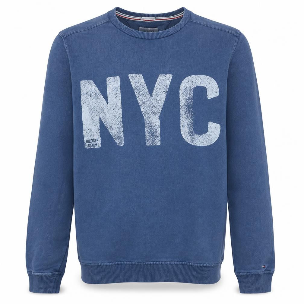 Hilfiger Denim Men's Blue NYC Pullover Sweatshirt M