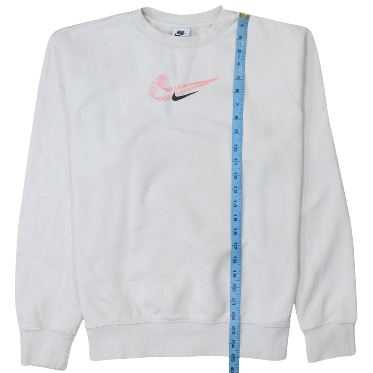 Nike Men's White Crew Neck Logo Pullover Sweatshirt M