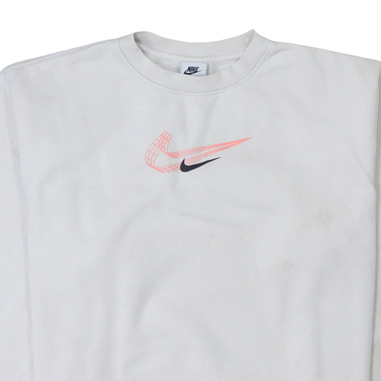 Nike Men's White Crew Neck Logo Pullover Sweatshirt M