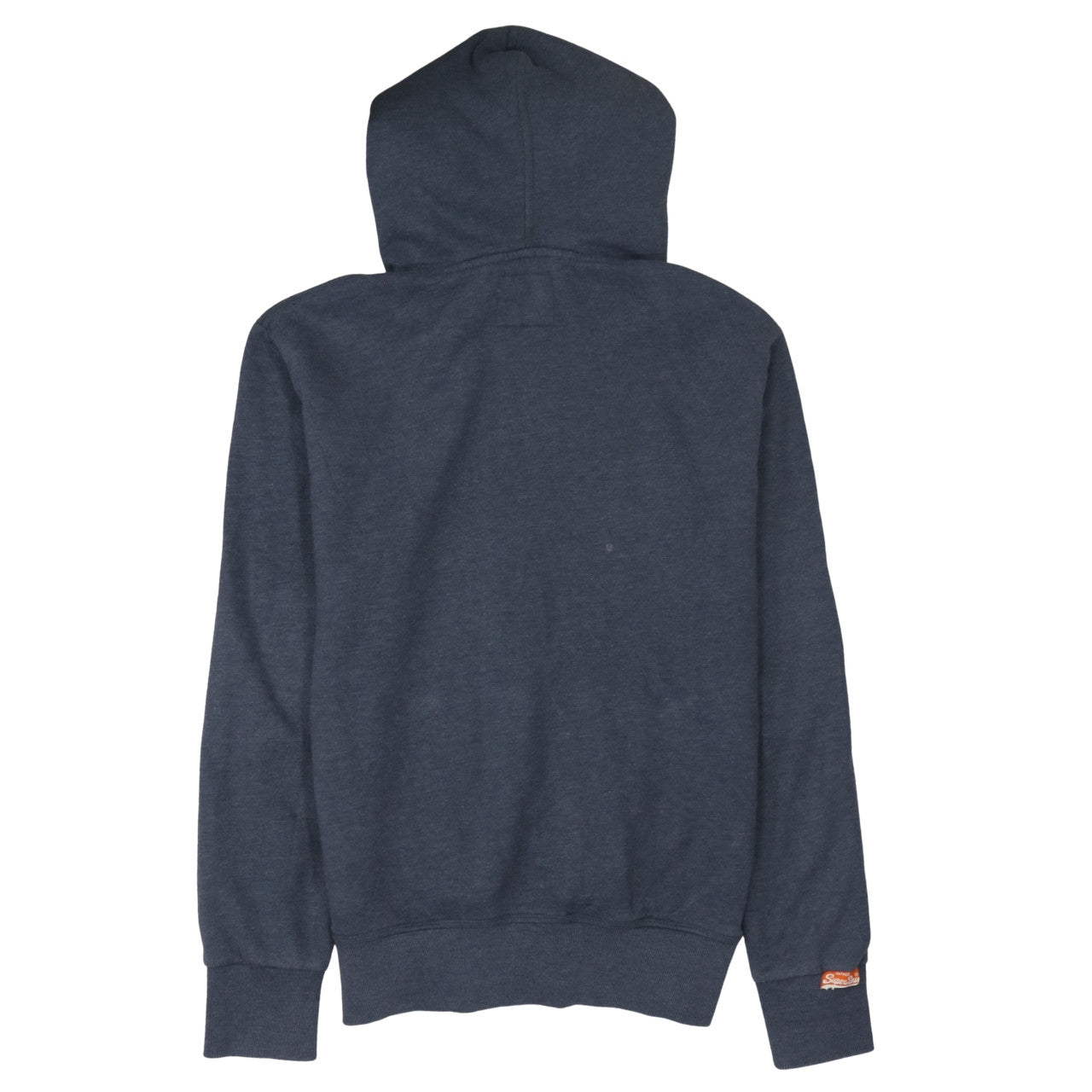 Superdry Mens Blue Pullover Hoodie Large Graphic Logo Sweatshirt