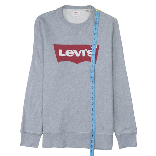 Levi's Mens Grey Logo Crew Neck Pullover Sweatshirt Size S
