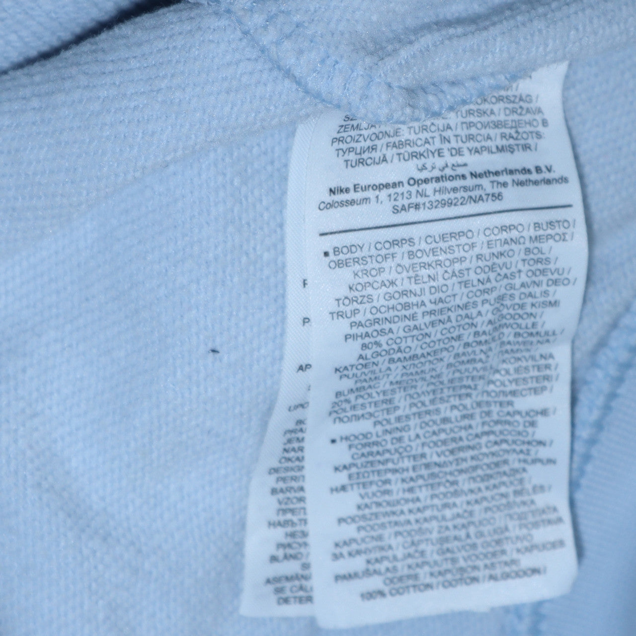 Nike Men’s Blue Pullover Hoodie M Regular Fit Logo Sportswear