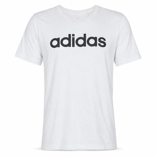 Adidas Men's White Small Logo Crew Neck Cotton T-Shirt