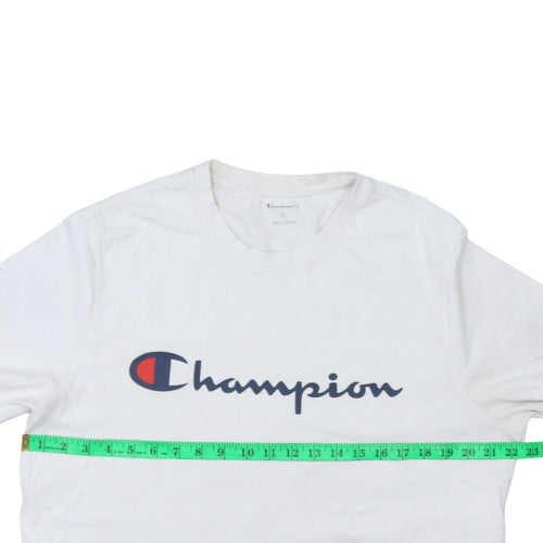 Champion Men's White XL Logo Crew Neck T-Shirt
