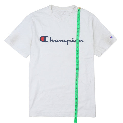 Champion Men's White XL Logo Crew Neck T-Shirt