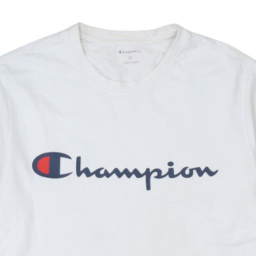 Champion Men's White XL Logo Crew Neck T-Shirt