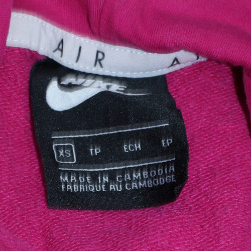 Nike Air Women's Pink XS Pullover Hoodie with Mesh Pocket
