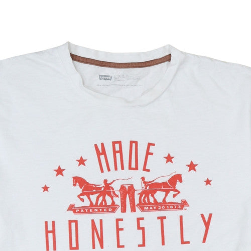 Levi's Men's White XL Classic Graphic Logo Cotton T-Shirt