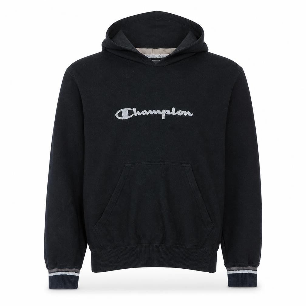 Champion Men's Black Large Pullover Hoodie with Logo Front