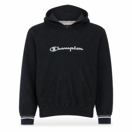 Champion Men's Black Large Pullover Hoodie with Logo Front