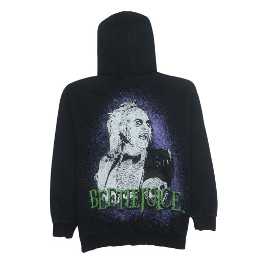 Beetlejuice Men’s Black XL Pullover Hoodie Gothic Horror Fleece
