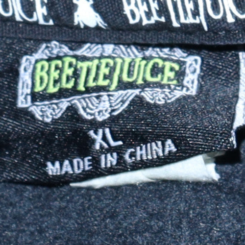 Beetlejuice Men’s Black XL Pullover Hoodie Gothic Horror Fleece