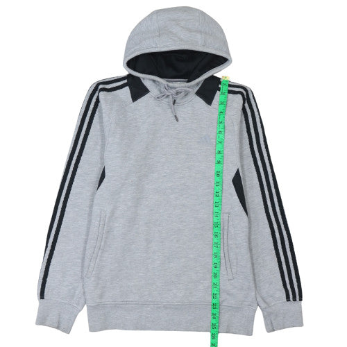 Adidas Men’s Grey Pullover Hoodie Size M Sports Fleece Sweatshirt