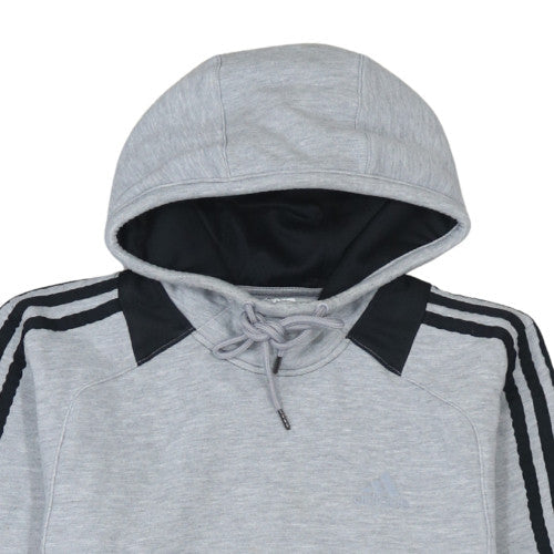 Adidas Men’s Grey Pullover Hoodie Size M Sports Fleece Sweatshirt